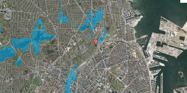 Oversvømmelsesrisiko fra vandløb på Bøllemosegårdsvej 9K, 2100 København Ø