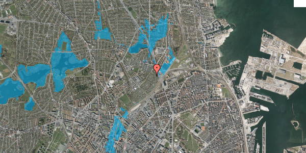 Oversvømmelsesrisiko fra vandløb på Bøllemosegårdsvej 9X, 2100 København Ø