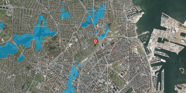Oversvømmelsesrisiko fra vandløb på Bøllemosegårdsvej 24, 2100 København Ø