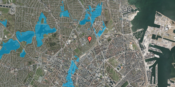 Oversvømmelsesrisiko fra vandløb på Bøllemosegårdsvej 58, 2100 København Ø