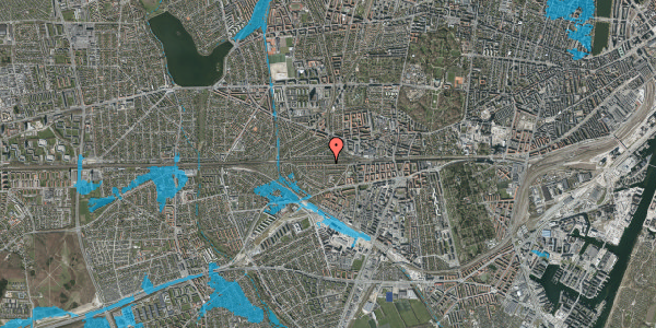Oversvømmelsesrisiko fra vandløb på Carl Langes Vej 36, 2500 Valby
