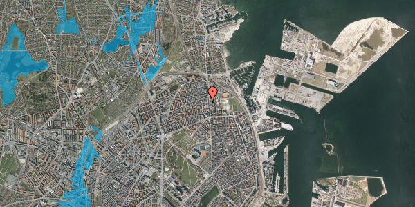 Oversvømmelsesrisiko fra vandløb på Christiansmindevej 2, 3. tv, 2100 København Ø