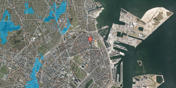 Oversvømmelsesrisiko fra vandløb på Christiansmindevej 4, 2. tv, 2100 København Ø