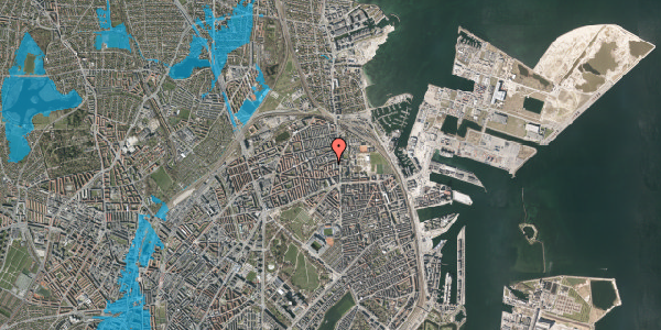 Oversvømmelsesrisiko fra vandløb på Christiansmindevej 5, 4. th, 2100 København Ø