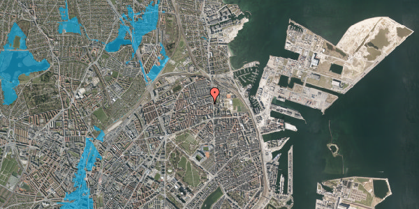 Oversvømmelsesrisiko fra vandløb på Christiansmindevej 6, 2. tv, 2100 København Ø