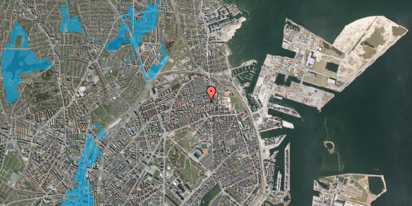 Oversvømmelsesrisiko fra vandløb på Christiansmindevej 8, 1. tv, 2100 København Ø