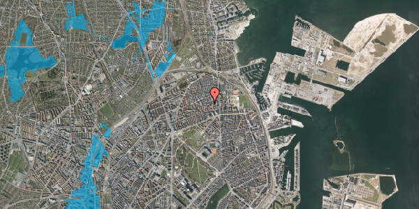 Oversvømmelsesrisiko fra vandløb på Christiansmindevej 11, 3. tv, 2100 København Ø