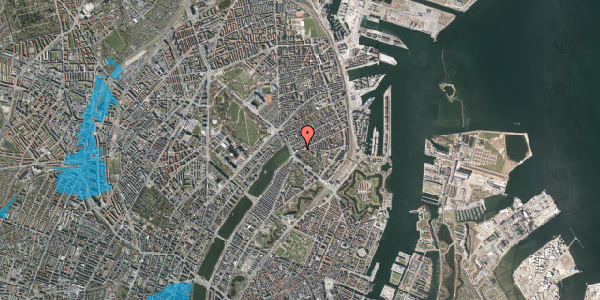 Oversvømmelsesrisiko fra vandløb på Classensgade 9, 1. th, 2100 København Ø