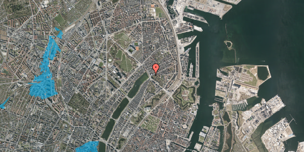 Oversvømmelsesrisiko fra vandløb på Classensgade 10, 1. th, 2100 København Ø