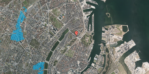 Oversvømmelsesrisiko fra vandløb på Dag Hammarskjölds Allé 1, st. 18, 2100 København Ø
