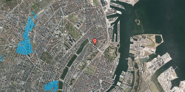 Oversvømmelsesrisiko fra vandløb på Dag Hammarskjölds Allé 21, 1. 2, 2100 København Ø