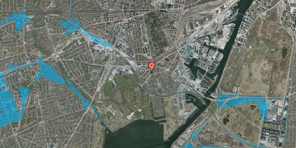 Oversvømmelsesrisiko fra vandløb på Damagervej 3A, st. 38, 2450 København SV