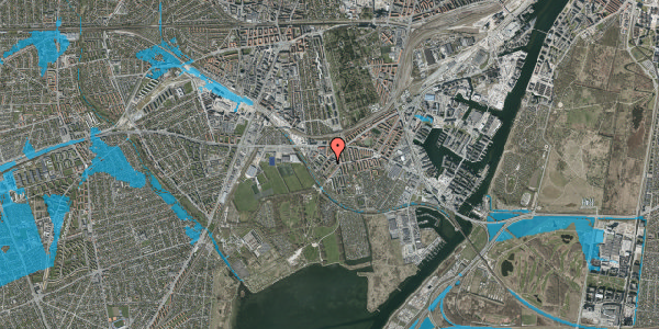 Oversvømmelsesrisiko fra vandløb på Damagervej 4, st. tv, 2450 København SV