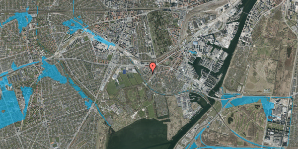 Oversvømmelsesrisiko fra vandløb på Damagervej 10, st. th, 2450 København SV