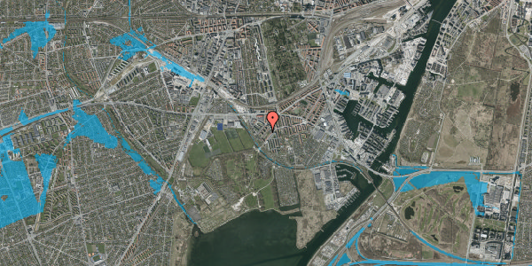 Oversvømmelsesrisiko fra vandløb på Damagervej 11, 2. tv, 2450 København SV