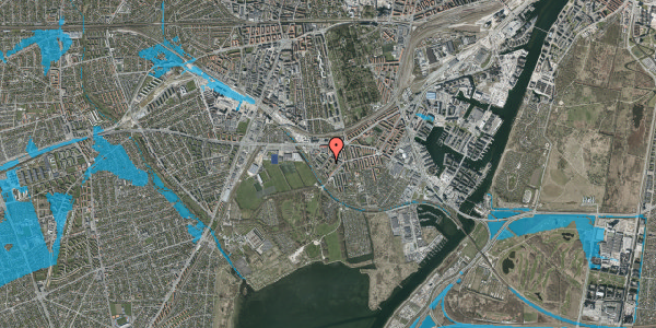 Oversvømmelsesrisiko fra vandløb på Damagervej 14, 1. th, 2450 København SV