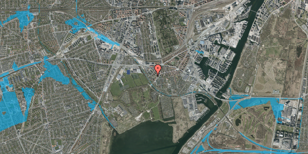 Oversvømmelsesrisiko fra vandløb på Damagervej 17, st. th, 2450 København SV