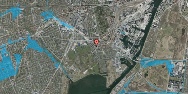 Oversvømmelsesrisiko fra vandløb på Damagervej 18, 1. th, 2450 København SV
