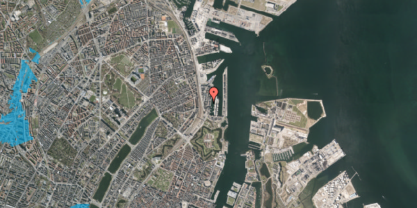 Oversvømmelsesrisiko fra vandløb på Dampfærgevej 14, 4. 2, 2100 København Ø