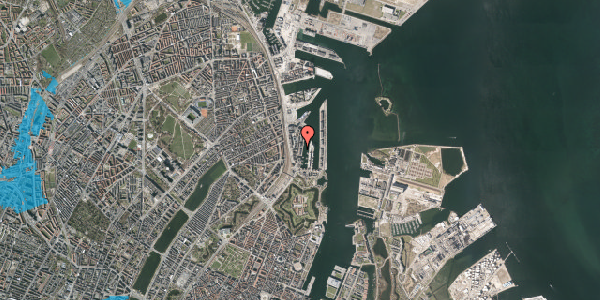 Oversvømmelsesrisiko fra vandløb på Dampfærgevej 16, 2. 2, 2100 København Ø
