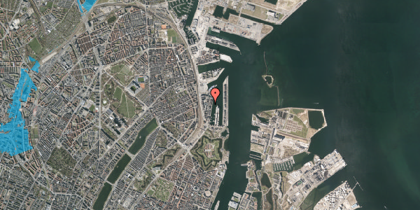 Oversvømmelsesrisiko fra vandløb på Dampfærgevej 24A, 1. mf, 2100 København Ø
