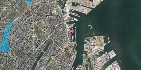 Oversvømmelsesrisiko fra vandløb på Dampfærgevej 24B, 5. th, 2100 København Ø