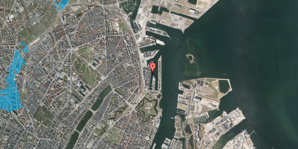 Oversvømmelsesrisiko fra vandløb på Dampfærgevej 24C, 3. th, 2100 København Ø