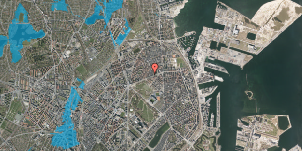 Oversvømmelsesrisiko fra vandløb på Drejøgade 2, 3. tv, 2100 København Ø