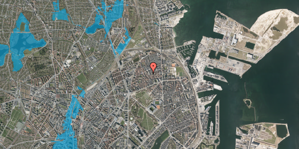 Oversvømmelsesrisiko fra vandløb på Drejøgade 26B, 4. 404, 2100 København Ø