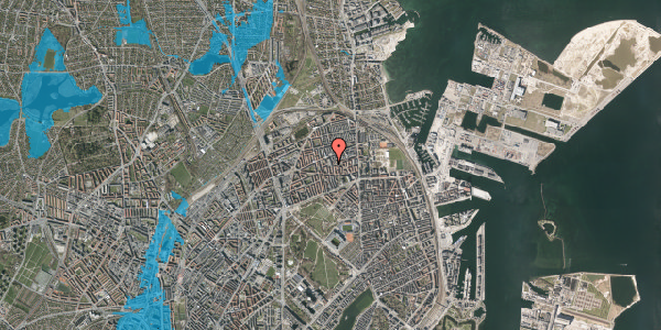 Oversvømmelsesrisiko fra vandløb på Drejøgade 26B, 6. 601, 2100 København Ø