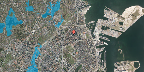 Oversvømmelsesrisiko fra vandløb på Drejøgade 28, 4. 401, 2100 København Ø