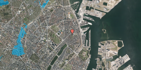 Oversvømmelsesrisiko fra vandløb på A.L. Drewsens Vej 10, 2. th, 2100 København Ø