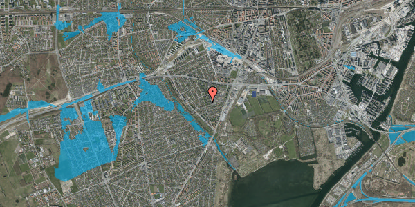 Oversvømmelsesrisiko fra vandløb på Druehaven 5, 2. tv, 2500 Valby