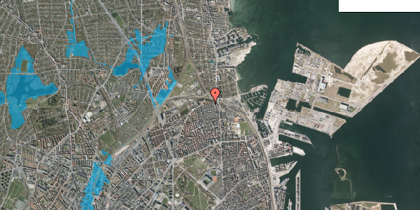 Oversvømmelsesrisiko fra vandløb på Edvard Griegs Gade 9, st. tv, 2100 København Ø