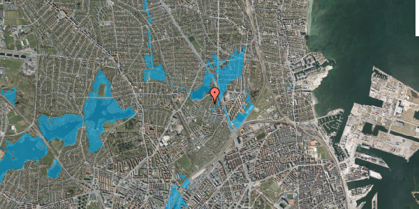 Oversvømmelsesrisiko fra vandløb på Egebæksvej 9A, st. , 2100 København Ø