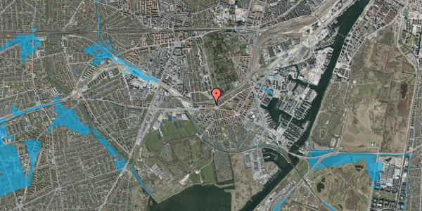 Oversvømmelsesrisiko fra vandløb på Ellebjergvej 16, st. 4, 2450 København SV