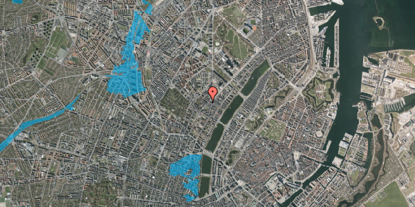Oversvømmelsesrisiko fra vandløb på Elmegade 23, kl. 13, 2200 København N