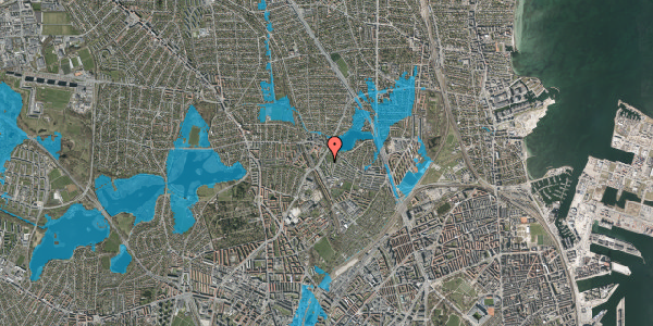 Oversvømmelsesrisiko fra vandløb på Emdrup Huse 18, 1. mf, 2100 København Ø