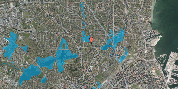 Oversvømmelsesrisiko fra vandløb på Emdrup Kærvej 13, 2400 København NV
