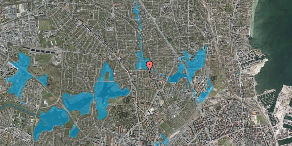 Oversvømmelsesrisiko fra vandløb på Emdrup Mosevej 14, 2400 København NV