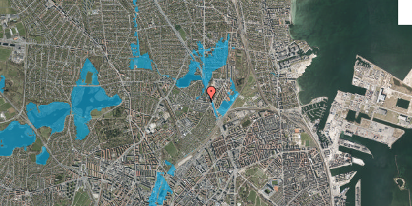 Oversvømmelsesrisiko fra vandløb på Emdrupvej 11, st. th, 2100 København Ø