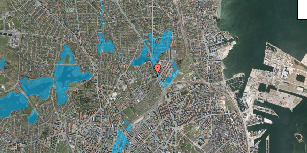 Oversvømmelsesrisiko fra vandløb på Emdrupvej 14, 1. tv, 2100 København Ø