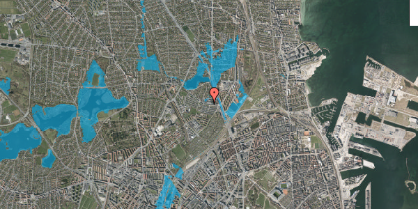 Oversvømmelsesrisiko fra vandløb på Emdrupvej 25, 1. th, 2100 København Ø