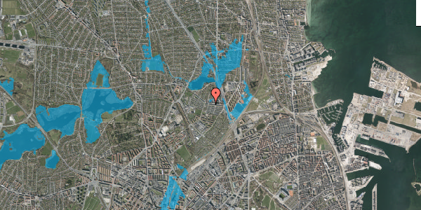 Oversvømmelsesrisiko fra vandløb på Emdrupvej 37, st. tv, 2100 København Ø