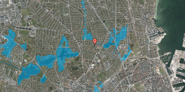 Oversvømmelsesrisiko fra vandløb på Emdrupvej 121, st. tv, 2400 København NV