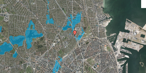Oversvømmelsesrisiko fra vandløb på Emdrup Vænge 27, 2100 København Ø