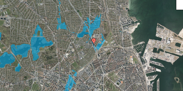 Oversvømmelsesrisiko fra vandløb på Emdrup Vænge 41, 2100 København Ø