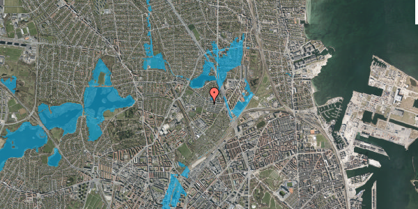 Oversvømmelsesrisiko fra vandløb på Emdrup Vænge 42, 2100 København Ø