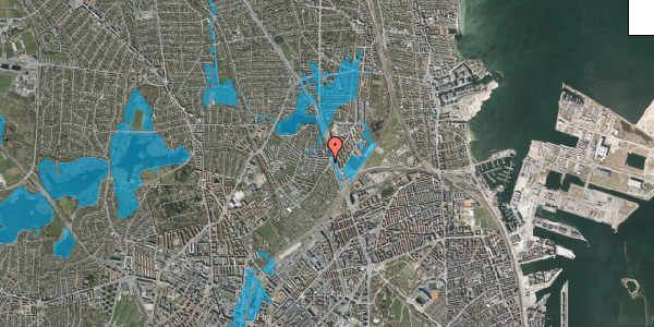 Oversvømmelsesrisiko fra vandløb på Emdrup Vænge 45, 2100 København Ø