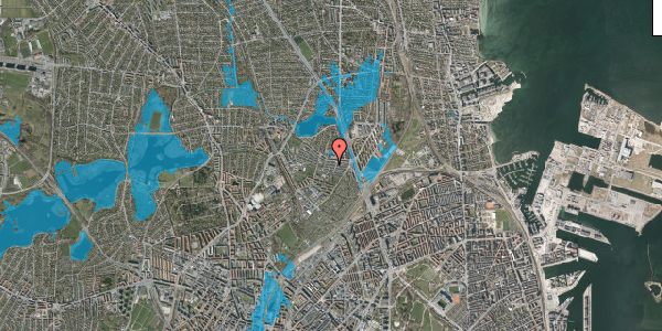 Oversvømmelsesrisiko fra vandløb på Emdrup Vænge 62, 2100 København Ø